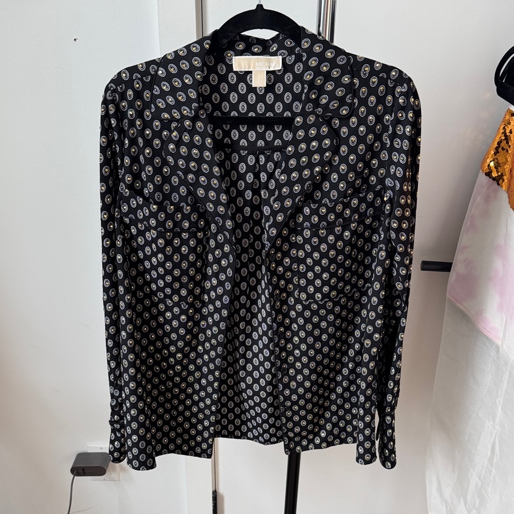 Michael kors jeweled button down top